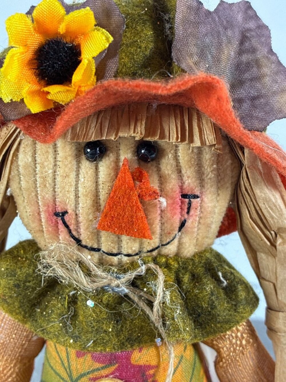 Handmade Fall Scarecrow Shelf Sitter - Picture 2 of 10